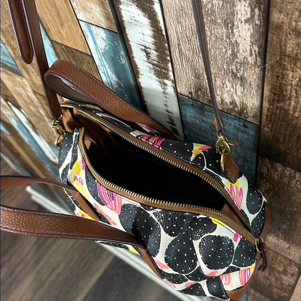 Fossil floral cactus Brown Fabric Interior crossbody bag - Picture 16 of 16